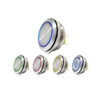 40mm stainless steel ring lamp 6v 12v 24v 220v green white yellow red momentary latching 1no1nc led metal push button switch IDGTTLDF(Red,LATCHING FUNCTION_220V)