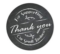 40mm Stickers - Thank You for Supporting Our Small Business (Pack of 24 Stickers, Black Chalkboard Design)