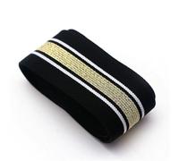 40mm Striped Elastic Band 1m 2m 3m 5m 10m 20m Garment Decoration Accessories Sewing Supplies(Black gold1,2 meter)