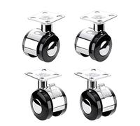 40mm Swivel Casters Wheels, Nylon Casters, Alloy Brackets, Furniture Moving Wheels, Trolley Wheels, Load 50kg, for Furniture/Coffee Table/Flower Stands/Cribs/Storage Box,Chrome-2 Braked+2 Swivel