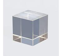 40mm Transparent Optical Glass Cube Prism, Multicoloured Refraction Prism for Physics Teaching Home Decoration