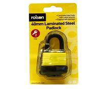 40mm Weatherproof Heavy Duty Laminated Steel Padlock Key Shed Door Rolson 66512