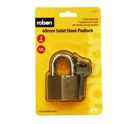 40mm Weatherproof Heavy Duty Solid Steel Padlock Key Shed Door Rolson 66531
