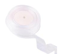 40mm White Organza Ribbon for Gift Wrapping 45M, Organza Chiffon Ribbon Thick for Gift Wrap Hair Bow Christmas Cake Wedding DIY Crafts Car Decoration