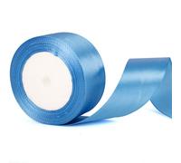 40mm Wide Azure Blue Thick Ribbon for Gift Wrapping 22m, Thick Lake Blue Ribbons Fabric Satin Ribbon for Present Wrapping Christmas Florist Bouquet Cake Hair Bow Crafting Wedding Car Decoration