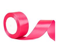 40mm Wide Hot Pink Thick Ribbon for Gift Wrapping 22m, Thick Bright Pink Ribbons Fabric Satin Ribbon for Present Wrapping Christmas Florist Bouquet Cake Hair Bow Crafting Wedding Car Decoration