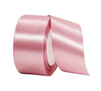 40mm Wide Thick Bean Pink Ribbon for Gift Wrapping,22m 1.5Inch Large Fabric Satin Ribbon Pink Bow for Gift Wrapping,Ribbons for Crafting,Hair,Bouquets,Wedding Car,Presents,Cake,Christmas Decorations