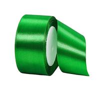 40mm Wide Thick Green Ribbon for Gift Wrapping,22m 1.5Inch Large Fabric Satin Ribbon Green Bow for Gift Wrapping,Ribbons for Crafting,Hair,Bouquets,Wedding Car,Presents,Cake,Christmas Decorations