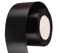 40mm Wide Thick Satin Ribbon for Gift Wrapping, Wedding, Cake & Craft - 22m, 1.5 inch Black