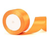 40mm Wide Thick Satin Ribbon - Orange Halloween Ribbon for Gift Wrapping, Hair Bows, Cake Decoration, Wedding Bouquets & More