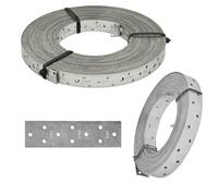 40mm x 2mm Heavy Duty Multi Purpose Galvanised Perforated Galvanised Steel Strap Fixing Band Steel Banding Perforated Tape Roll TM2 (10 Meters)