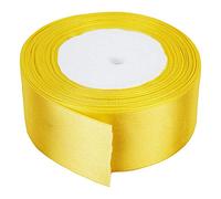 40mm Yellow Satin Ribbon for Gift Wrapping, 25M Double Sided Polyester Thick Fabric Ribbon Roll for Crafting Bouquets, Cake, DIY Hair Accessories, Sewing, Making Bows, Wedding Decoration