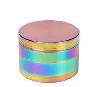 40mm Zinc Alloy Herb & Spice Grinder, 4 Layers Metal Grinder with Chamber & Pollen Catcher, Portable Crusher with Fine Mesh Screen(Colorful)
