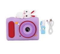 40MP HD Dual Lens Video Camera for Teens Birthday Gifts, 2 Inch Cartoon Bunny Silicone Cover, Multi Language Intelligence Games MP3 Function 400mAh Battery (Violet)