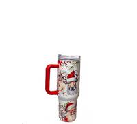 40oz Christmas Themed Stainless Steel Insulated Tumbler Mug with Handle and Straw! (Travel Mugs for Beer, Wine, Water, Tea and Coffee, Car Cup Holder Friendly) (Large, Love Like Jesus)