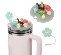 40oz Cup Lid Accessories for Stanley Cup, Charms for Stanley Cups H2.0 Accessories with Siliocne Straw Cover Cap Topper (Forest)