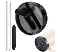 40oz Flip Straw Leak Proof Lid for Stanley Cup Accessories, No Spill Lid Replacement 40 oz Tumbler Detachable Cover Topper for Stanley Protour Lids(Black)