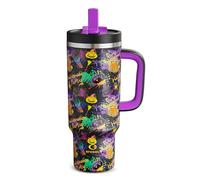 40oz Halloween Tumbler with Handle and Straw, Stainless Steel Insulated Water Bottle with Straw, Leak-Proof, Cup Holder Friendly, Keeps Cold 24 H, Gifts for Women Men, Ghost Party