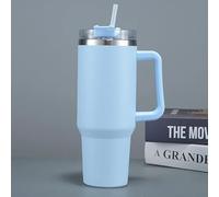 40oz Insulated Stainless Steel Thermal Mugs with Straw and Lid - Eco-Friendly Leakproof Design for Home, Office, Car, Travel, and Sports Sustained Temperature Control (Pastel Blue)