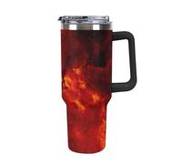 40oz Insulated Tumbler with Handle - Double Wall Vacuum Stainless Steel Travel Cup for Hot Cold Beverages - Perfect for Travel Office Gym- Red Nebula Star Galaxies