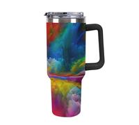 40oz Insulated Tumbler with Straw & Handle, Double Wall Stainless Steel Travel Mug for Hot & Cold Drinks, Fits Car Cup Holders- Colors Beyond Death Escape to Reality Series