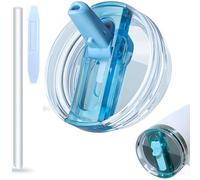40oz Leakproof Lids for Stanley Cup - Tumbler Detachable Flip Straw Lid,Lids Replacement for Stanley Cups,Travel Cup Accessories,Set with Cover,Straw,Non Spill Lid, Detachable Tool (Blue-1PCS)