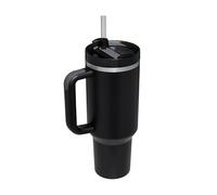 40oz Tumbler with Straw and Lid, Insulated Tumbler Stainless Steel Tumblers, Car Mug Outdoor Sports Travel Gift 40oz/1200ml Thermos Water Bottle (Black)