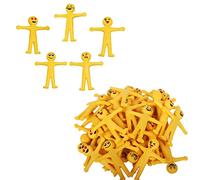 40p Little Yellow Smiley Stretchy Men,Mr Stretchy Smile Men/Man Smiley Face Toy for Emoji Party Bags Fillers,Lucky Dip Prizes,Fidget Toy Classroom Prizes for Kids Pinata Party Favour Stocking Fillers