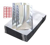 40PACK Mylar Bags for Food Storage Metallic Mylar Foil Open Top Sealable Bags, Flat Heat Sealing Bags Vacuum Pouch for Long Term Food Collectibles - Vacuum Seal(25x35cm)