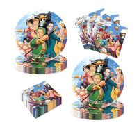 40Packs One -Piece Party Supplies Include 20 Plates, 20 Napkins for One -Piece Birthday Party Decoration