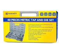 40Pc Pro Tap and Die Set - Metric Wrench Cuts, M3-M12 Bolts, Hard Case Engineers Kit | Multi Purpose, DIY Hand Tools | Home Or Workshop Use, Strong & Durable
