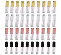 40pcs 1.2ml Clear Pretty Lip Gloss Tube Empty Lip Balm Bottle Containers with Rubber Inserts for Samples Makeup Travel (Assorted Colors)