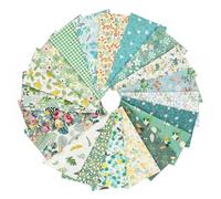 40Pcs 10x10 Quilting Fabric Squares - Precut Layer Cakes Cotton Fabric Bundle, Vintage Floral Gingham Cloth for Sewing Crafts(Green)