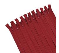 40Pcs 20 Inch Nylon Invisible Zippers Sewing for Tailor Sewing Crafts, Dresses, Skirts, Pillows DIY Crafter's Special (Wine Red)