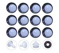 40Pcs 25mm 3D Glitter Safety Eyes and Washers for Amigurumi Crochet - Thalinfayi White Eyeballs Strabismus Safety Eyes with Black Glitter PU Disc for Amigurumi, Crafts, Crochet Doll DIY Making