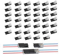 40Pcs 2Pin Push Fit Wire Connectors No Stripping Solder Free Plug in Cable Connectors 220V Quick Connect Terminals for LED Strip Lights Switches Speakers Outlets Low Voltage Wiring
