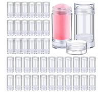 40pcs 30ml Transparent Empty Deodorant Containers Twist Up Refillable Round Lip Balm Tube Bottomfill Deodorant Bottles for Homemade DIY Cream Lipstick
