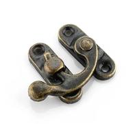 40PCS 32x27mm Antique Bronze Iron Padlock Hasp Hook Lock for Mini Jewelry Wooden Box with Screws Furniture Hardware for Furniture(Bronze)