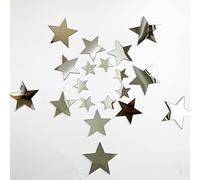 40PCS 3D Acrylic Mirror Silver Stars Wall Stickers with Adhesive Art Decal Wall Art Decor Baby Kids Bedroom Home DIY Decor Removable Stickers (Silver Stars)