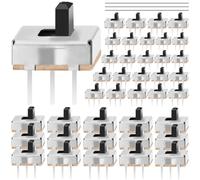 40PCS 5mm High Knob Vertical Micro Mini Slide Switchs SPDT 1p2t 3 Pin 2 Position Toggle Switch DC 50V 0.5A Small ON/OFF with Solder Wire for PCB Panel Mount Microphone Circuit Board LED