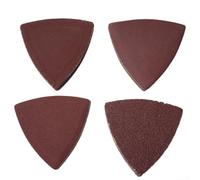 40pcs 80mm Triangle Sanding Discs Mixed Grit 60/120/180/240 Aluminum Oxide Hook Sandpaper Pads Compatible with 3-1/8 Inch Oscillating Multi Tool for Wood Metal Plastic Polishing