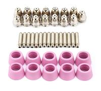40PCS AG60 SG55 Plasma Cutter Cutting Torch Tip Nozzles Consumables Kit, Plasma Cutter Torch Consumables Electrode Nozzles Cups Kit