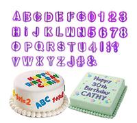 40PCS Alphabet Number Cookie Cutters Set, Plastic Icing Letter Cutters Fondant Cake Biscuits Cutter Mould for Baking Decorating Sugarcraft