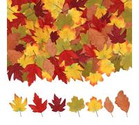 40PCS Artificial Autumn Leaves, Artificial Maple Leaves, Autumn Leaf Decorations, Fall Mixed Leaves for Decorating Autumnal Room, Card Making, Crafts, Halloween and Thanksgiving Day
