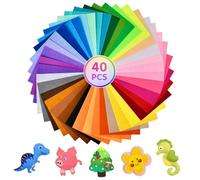 40pcs Assorted Coloured Felt Fabric Sheets 30 x 20 cm Craft Felt Squares Soft Thick A4 Felt Sheets for Crafting and Sewing