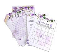 40Pcs Baby Shower Games Set, Fun Party Activities Including Baby Predictions, Guess The Gifts, Guess The Price and Word Scramble, Interactive Gender Reveal Games for Guests