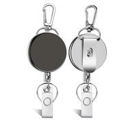 40pcs Badge Reel Clip Retractable Landyard Keychain Portable Name Holder for Key Ring ID Card