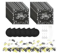 40pcs Birthday Napkins, 10g Birthday Confetti, 6pcs Spiral Pendants, Birthday Decorations, Birthday Scatter Decorations, Happy Birthday Table Decorations, Party Table Decoration Napkins