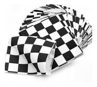 40PCS Black and White Chequered Paper Napkins for Racing Theme Parties | Thick 2-Ply Absorbent Material = 33x33cm Unfolded Square Dimensions - Formula 1 Flag Visual Details