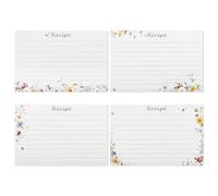 40pcs Blank Recipe Cards, 4x6 Inch/15x10cm Double-Sided Recipe Cards Wildflower Pattern Wedding Cookbooks Favors for Recording Dishes Menus & Kitchen Journal